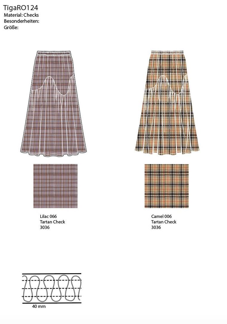 MooH: technical drawing of a check skirt